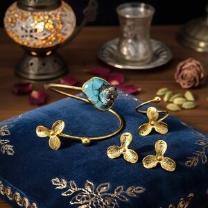 Stunning Turkish Exclusive Artisanal Luxury Adjustable Fine Jewelry Set 🫶